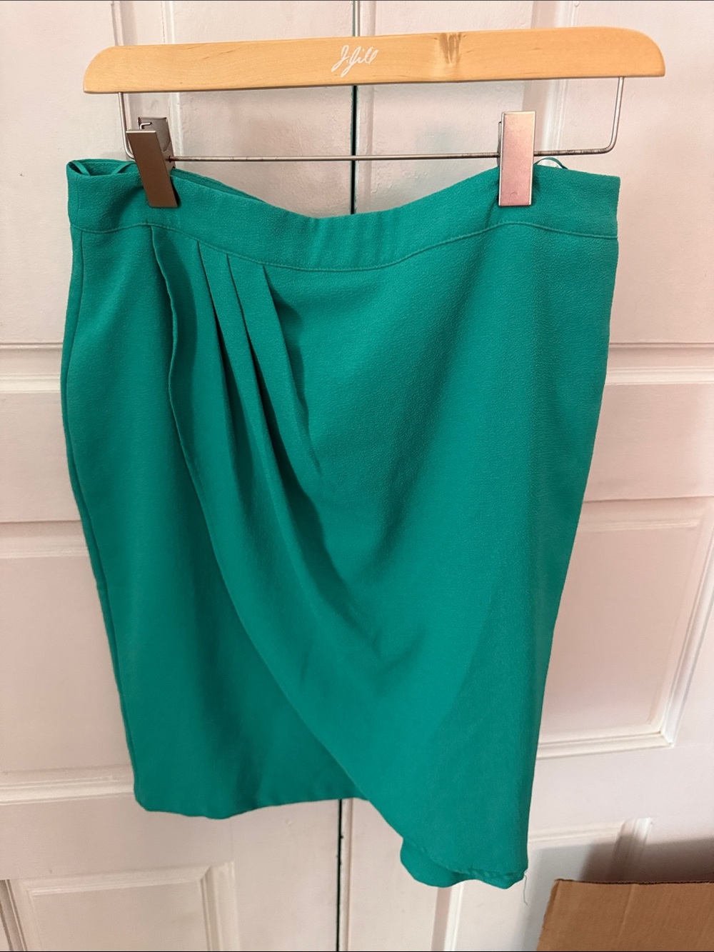 Green Draped Pencil Skirt